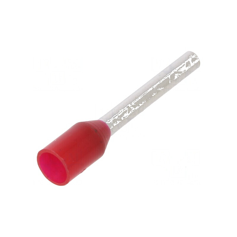 Vârf tub de capăt izolată 1mm² 12mm cositorit crimpat roșu | Electronic-mag.ro | Componente Electronice