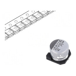 Condensator electrolitic low ESR SMD 47µF 50V 8x6.5mm | Electronic-mag.ro | Componente Electronice