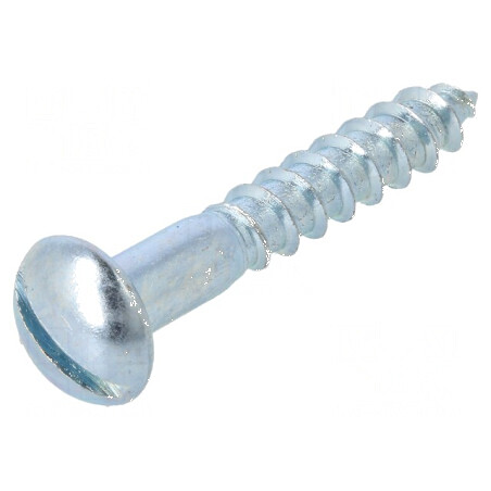 Şurub pentru lemn 5x30mm cu cap buton crestat 1,2mm din oţel zincat DIN 96 | Electronic-mag.ro | Componente Electronice