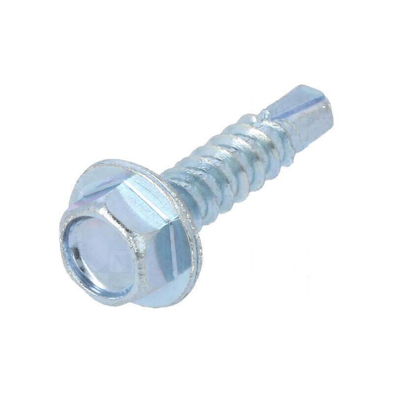 Şurub metalic cu flanşă 6,3x19 hexagonal 10mm zincat | Electronic-mag.ro | Componente Electronice