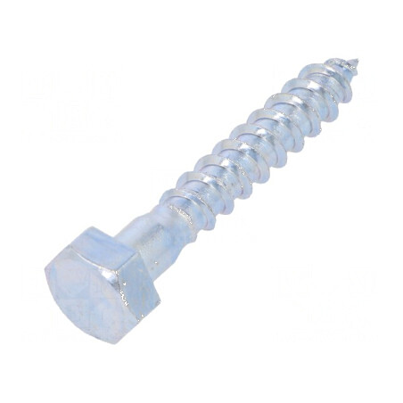 Şurub pentru lemn 8x50mm, cap hexagonal, oţel zincat, DIN 571 | Electronic-mag.ro | Componente Electronice