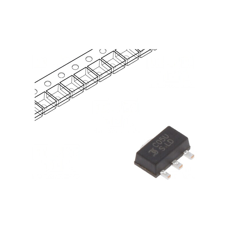 Stabilizator de tensiune liniar 5V 0,5A SOT89 | Electronic-mag.ro | Componente Electronice
