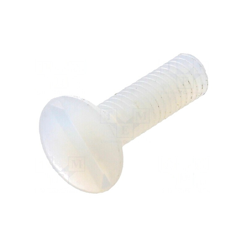 Şurub M4x15 Cap îngropat crestat 1,3mm poliamidă UL94V-2 | Electronic-mag.ro | Componente Electronice