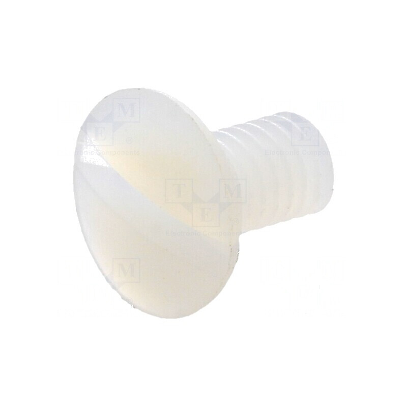 Şurub M4x8 cap îngropat crestat poliamidă naturală 1,3mm | Electronic-mag.ro | Componente Electronice