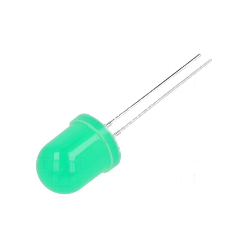 LED 10mm Verde 1800-2500mcd 50° Temperatura: -40° până la 85°C | Electronic-mag.ro | Componente Electronice