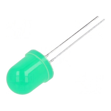 LED 10mm Verde 1800-2500mcd 50° Temperatura: -40° până la 85°C | Electronic-mag.ro | Componente Electronice