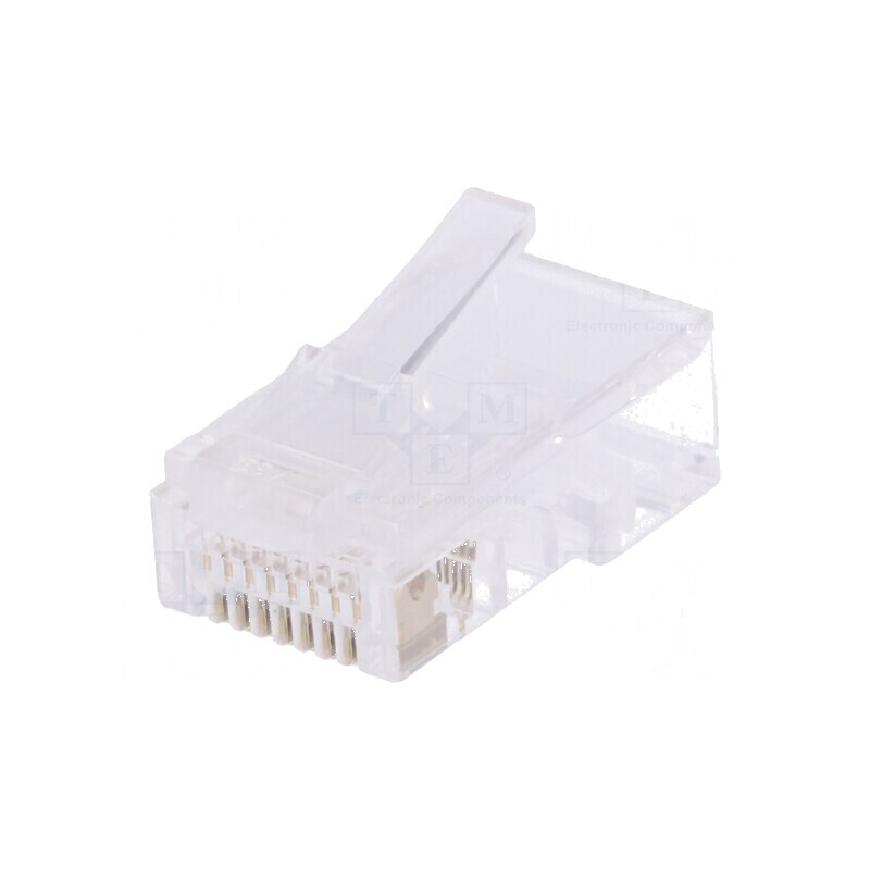 Conector RJ45 8p8c mufă PIN 8 neecranaţi aurit | Electronic-mag.ro | Componente Electronice