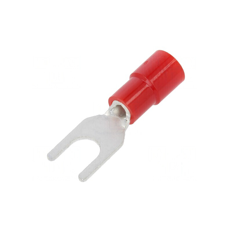 Furcă M4 Ø 4,3mm 0,3÷1,65mm² crimpată pe cablu izolată | Electronic-mag.ro | Componente Electronice