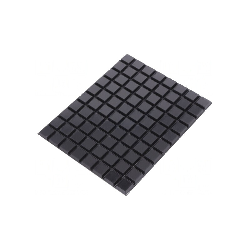 Picioruş autoadeziv negru poliuretan H: 3mm Dim: 12,7x12,7mm | Electronic-mag.ro | Componente Electronice