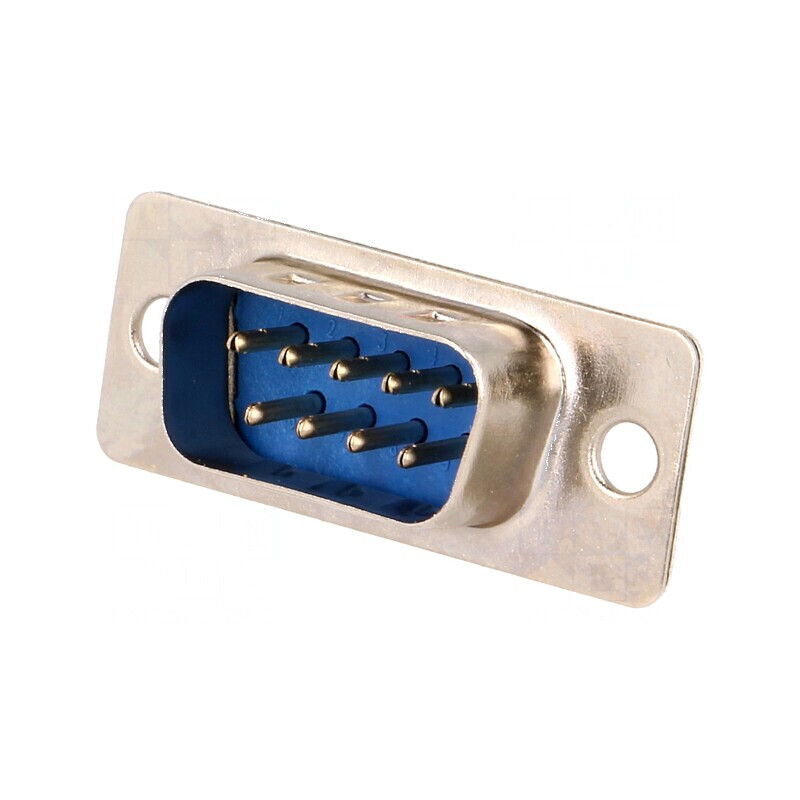 Conector D-Sub 9 PIN mufă tată cablu lipire 5A placare aurie | Electronic-mag.ro | Componente Electronice