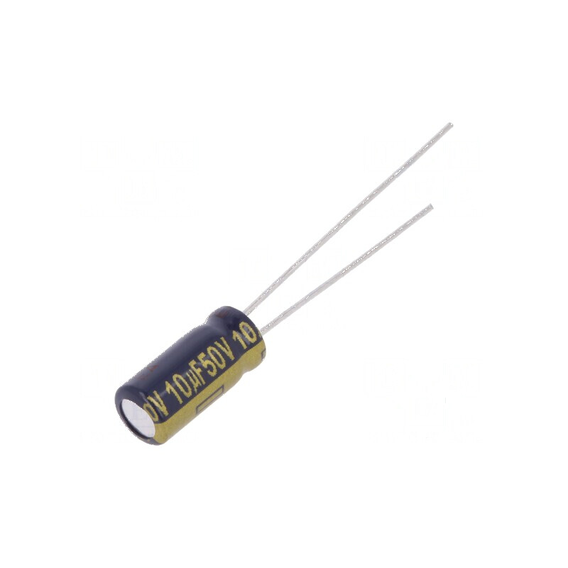Condensator electrolitic low ESR THT 10uF 50VDC Ø5x11mm ±20% | Electronic-mag.ro | Componente Electronice
