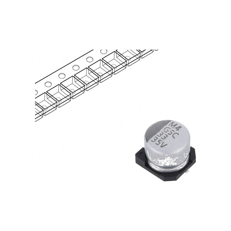 Condensator electrolitic SMD 33uF 35VDC ±20% -55÷105°C 2000h | Electronic-mag.ro | Componente Electronice