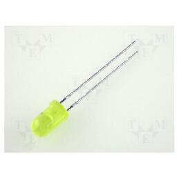 LED 5mm galben 0,8-3,2mcd 60° convex | Electronic-mag.ro | Componente Electronice