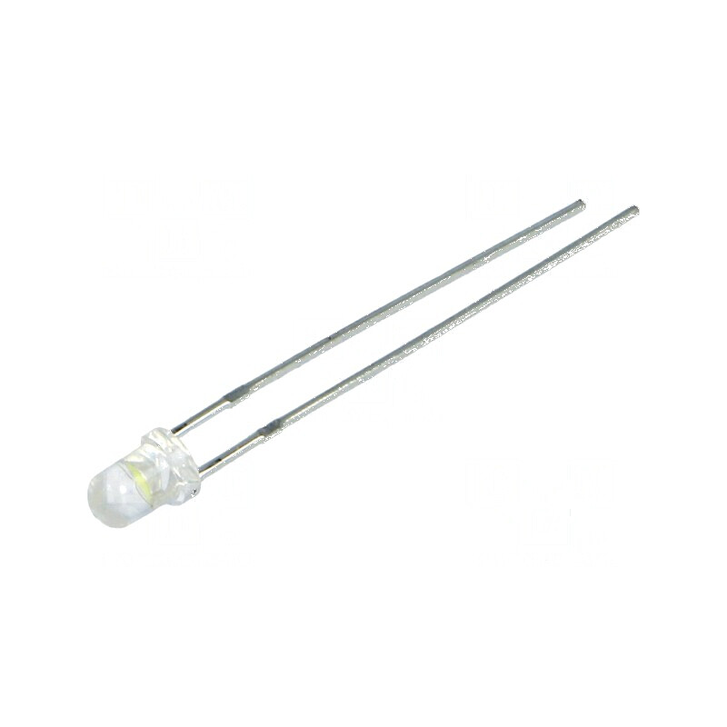 LED 3mm alb rece 2000÷3000mcd 20° convex | Electronic-mag.ro | Componente Electronice