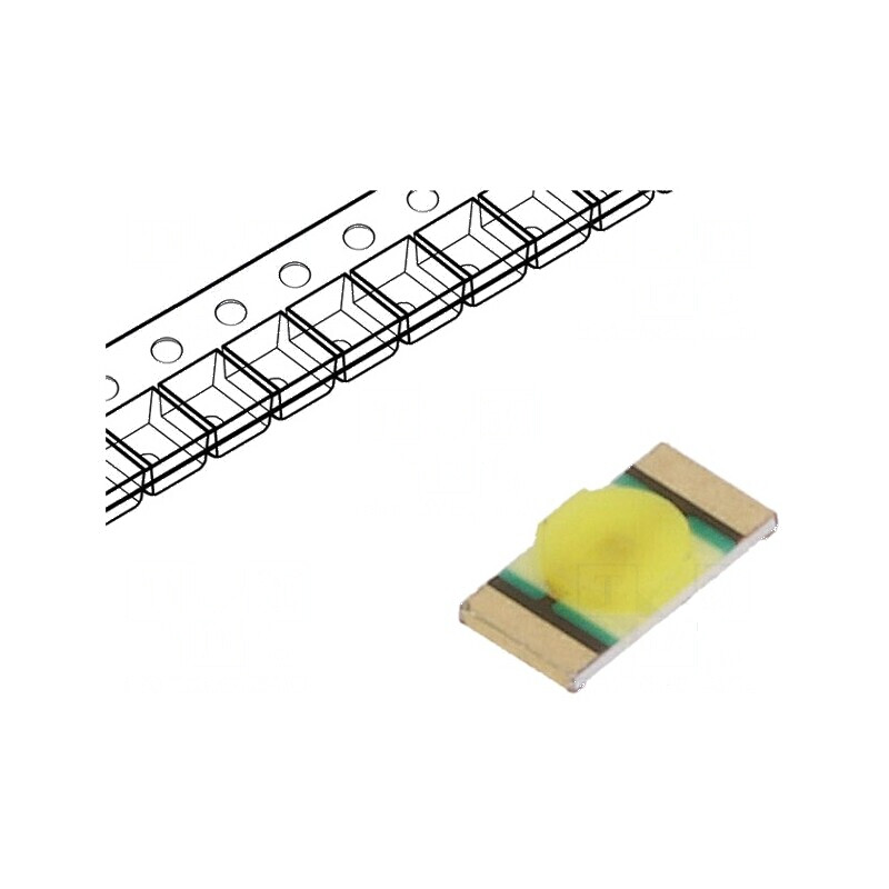 LED SMD 1206 alb 71-180mcd 140° 5mA lentilă difuză galbenă | Electronic-mag.ro | Componente Electronice