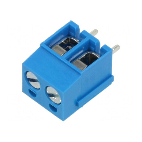 Regletă de conexiuni pentru PCB 90° 5mm cu 2 borne | Electronic-mag.ro | Componente Electronice