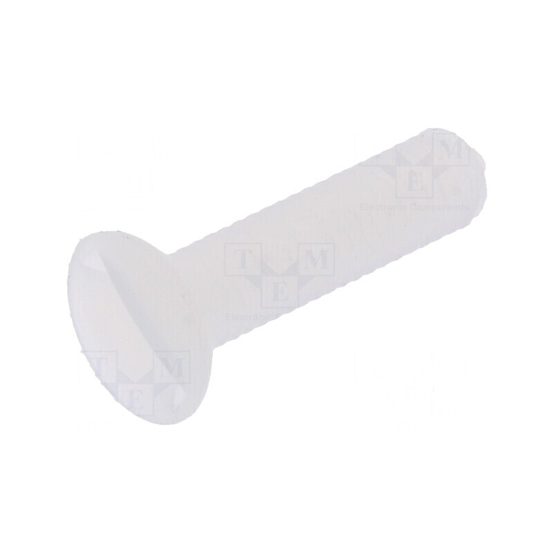 Şurub M3x12 Cap îngropat crestat 1mm poliamidă naturală | Electronic-mag.ro | Componente Electronice