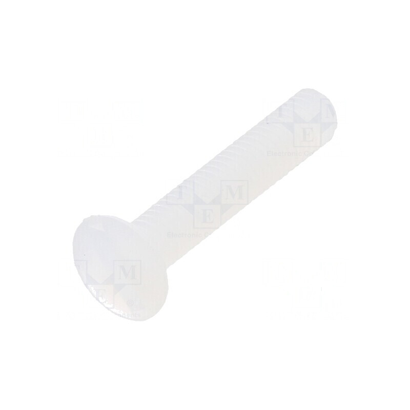 Şurub M3x16 Cap îngropat crestat 1mm poliamidă naturală | Electronic-mag.ro | Componente Electronice