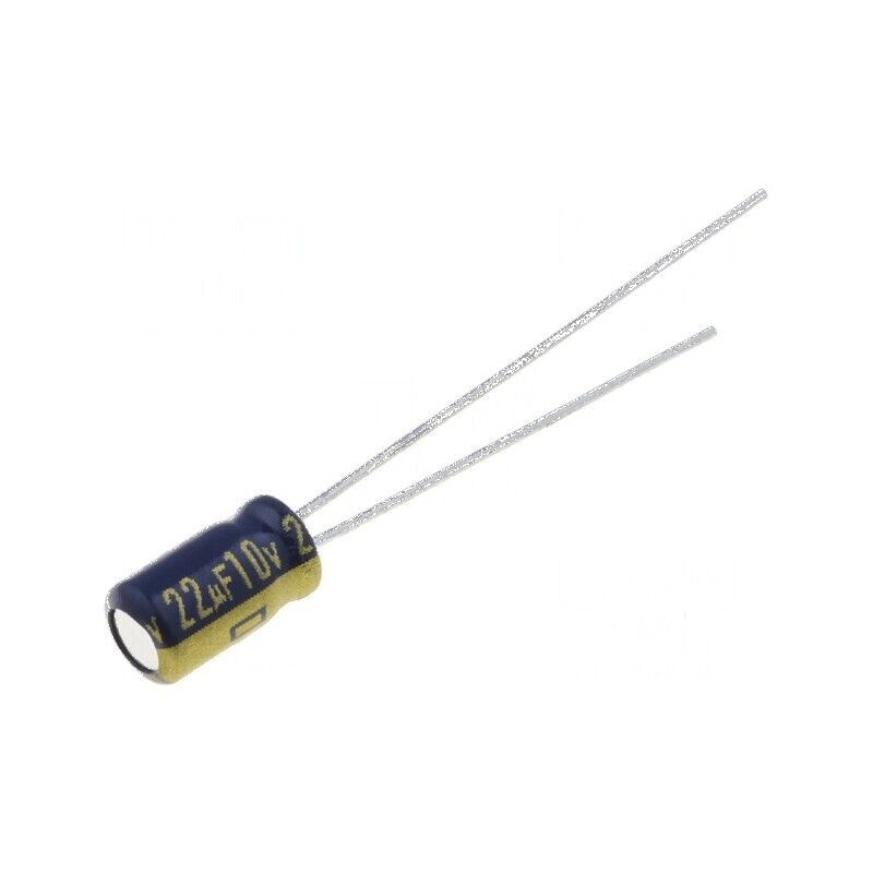 Condensator electrolitic low ESR THT 22uF 10VDC Ø4x7mm ±20% | Electronic-mag.ro | Componente Electronice
