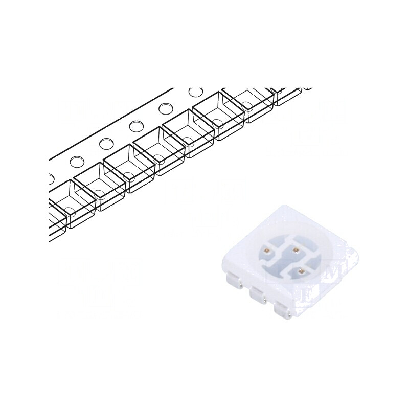 LED SMD 5050 roșie 6lm PLCC6 5,4x5x1,5mm 120° | Electronic-mag.ro | Componente Electronice