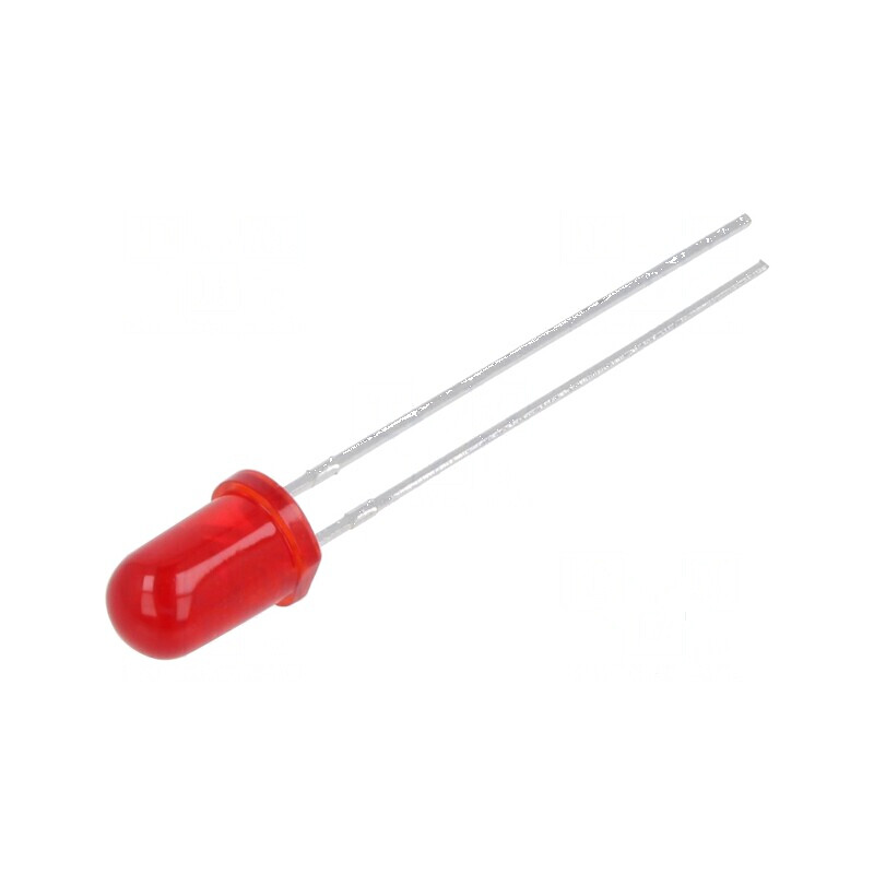LED 5mm roșie 50-100mcd 30° convex | Electronic-mag.ro | Componente Electronice
