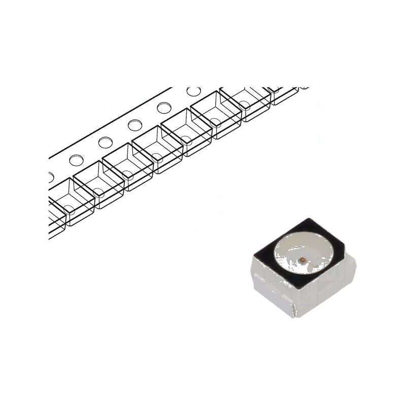 LED SMD PLCC2 roșie 1,91-3,03lm 560-1120mcd 3x3,4x2,1mm 120° | Electronic-mag.ro | Componente Electronice