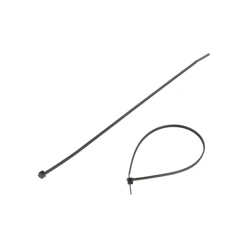 Colier de strângere poliamidă 80N 205mm x 2,5mm negru | Electronic-mag.ro | Componente Electronice