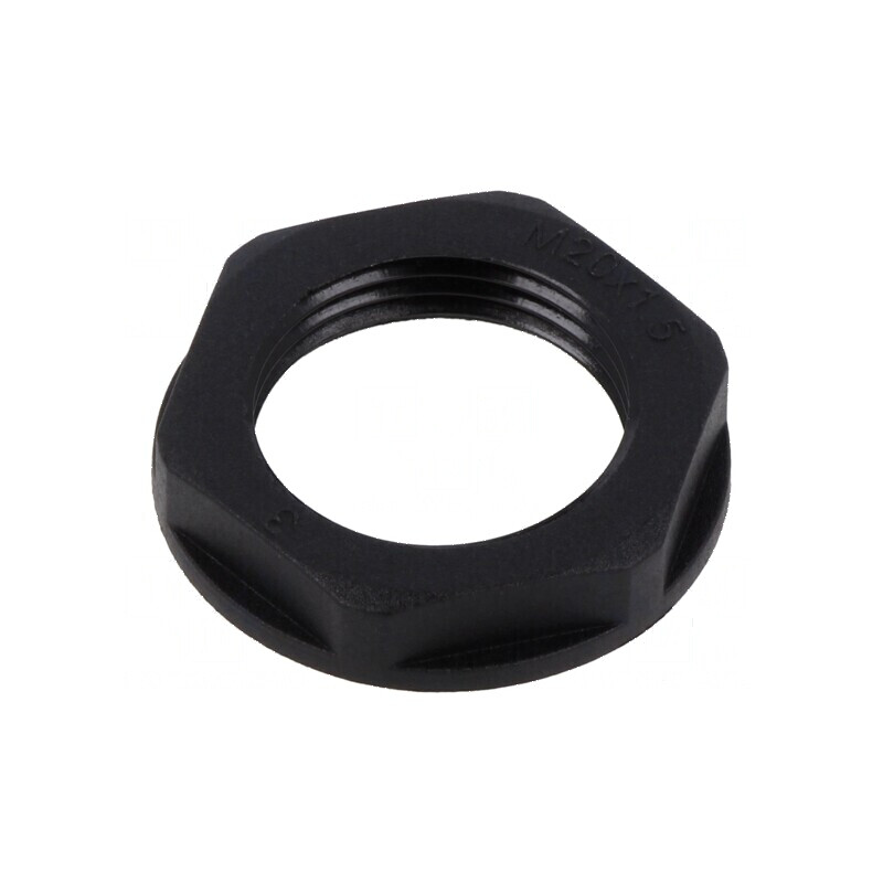 Piuliță M20 poliamidă 26mm neagră metrică 1,5 | Electronic-mag.ro | Componente Electronice