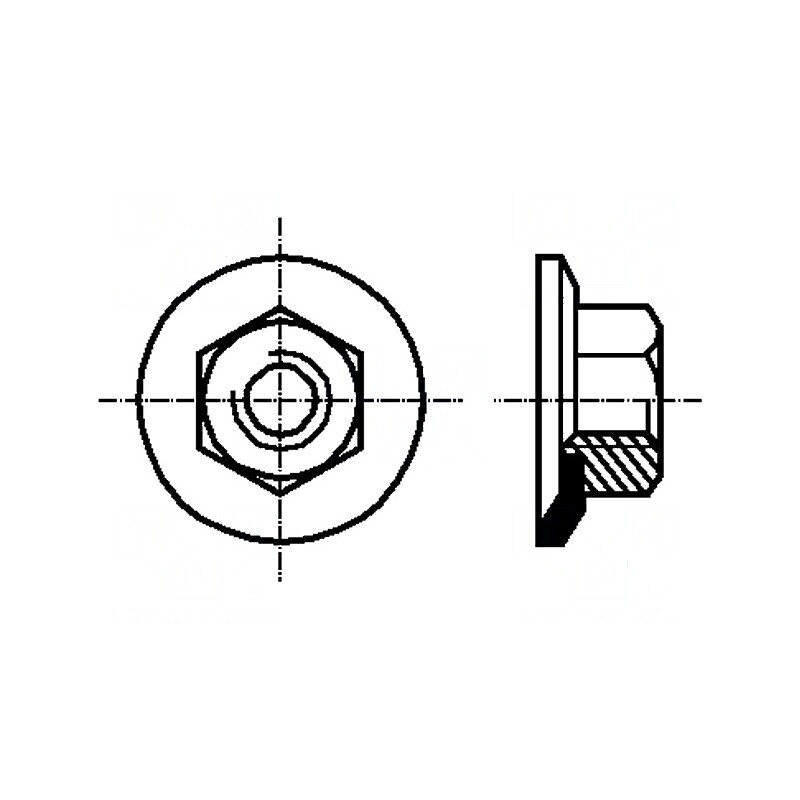 Piuliță cu flanșă hexagonală M4, oțel zincat, 7mm | Electronic-mag.ro | Componente Electronice