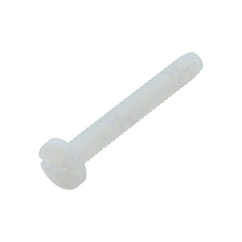 Şurub UNC6-32x25,4 cu cap rotund crestat din poliamidă | Electronic-mag.ro | Componente Electronice