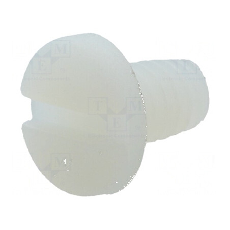 Şurub UNC 8-32 x 6,25 cu cap rotund crestat din poliamidă | Electronic-mag.ro | Componente Electronice
