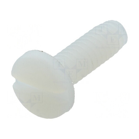 Şurub UNC 8-32 x 12,7 mm cu cap rotund crestat din poliamidă | Electronic-mag.ro | Componente Electronice