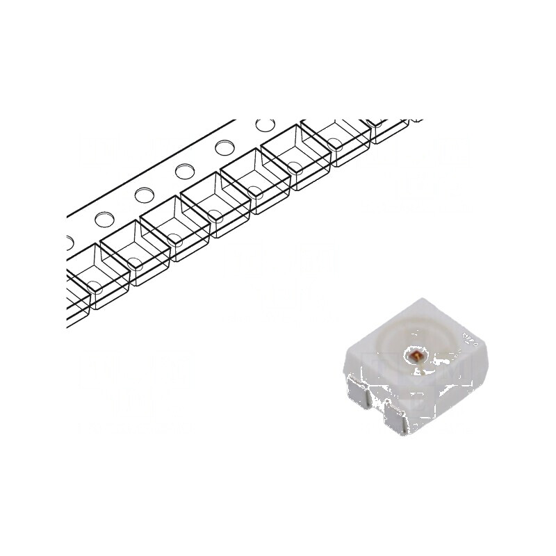 LED SMD PLCC4 roșie 4,8-9,53lm 1400-3550mcd 3x3,4x2,1mm 120° | Electronic-mag.ro | Componente Electronice