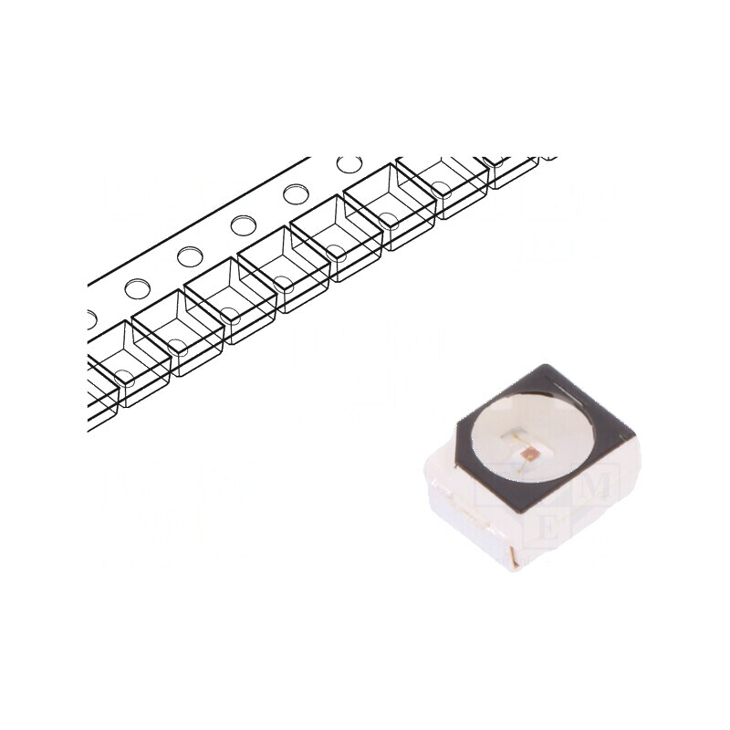 LED SMD 3528 PLCC2 roșie 710-1400mcd 3.5x2.8x1.9mm 120° 20mA | Electronic-mag.ro | Componente Electronice