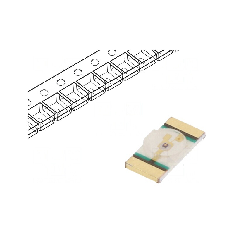 LED SMD 1206 verde 28-71mcd 3,2x1,6x0,6mm 130° 2,8-3,6V 20mA | Electronic-mag.ro | Componente Electronice