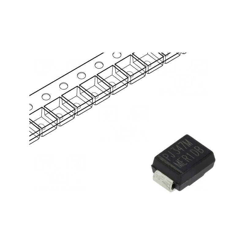 Diodă redresoare SMD 200V 1A 35ns SMB Ufmax 0,95V Ifsm 35A | Electronic-mag.ro | Componente Electronice