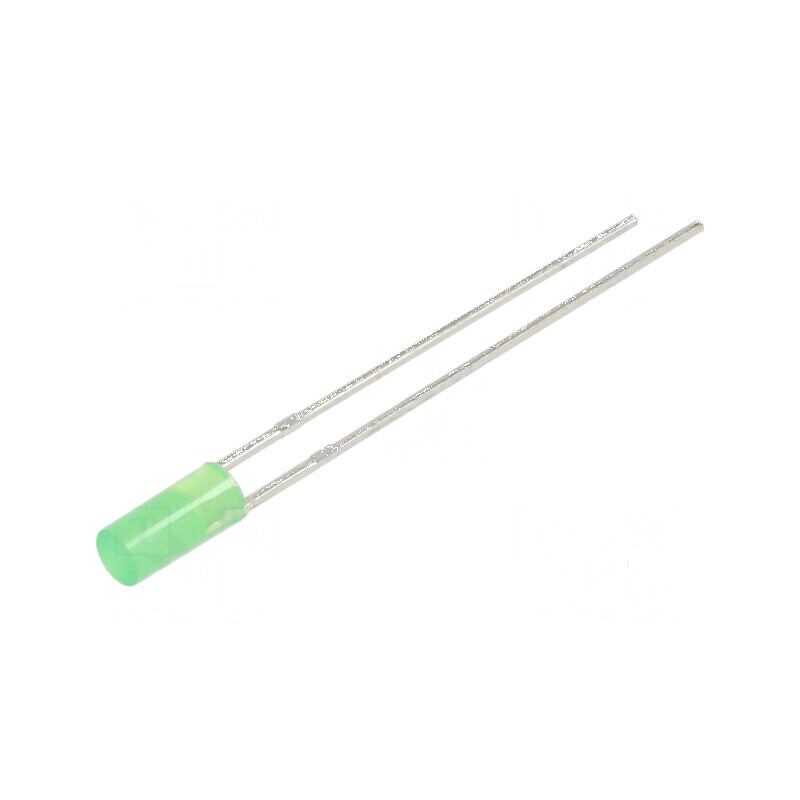 LED 3mm verde 500-750mcd 110° plat, nr. term: 2 | Electronic-mag.ro | Componente Electronice