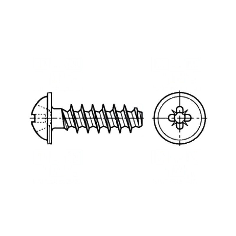 Şurub plastic 2,5x10 Cap buton Pozidriv PZ2 oţel călit | Electronic-mag.ro | Componente Electronice
