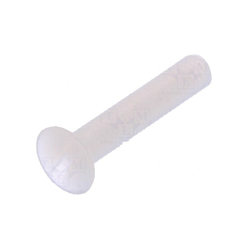 Şurub M3x16 îngropat crestat 1mm poliamidă naturală | Electronic-mag.ro | Componente Electronice