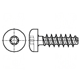 Şurub plastic 1,8x8 Cap rotund Torx® PLUS 6IP oţel | Electronic-mag.ro | Componente Electronice