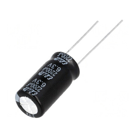 Condensator electrolitic THT 2200uF 6,3VDC Ø10x20mm ±20% | Electronic-mag.ro | Componente Electronice