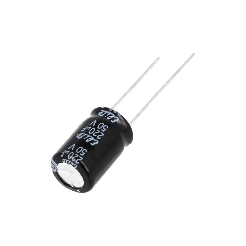 Condensator electrolitic THT 220uF 50VDC Ø10x16mm 5mm Raster | Electronic-mag.ro | Componente Electronice