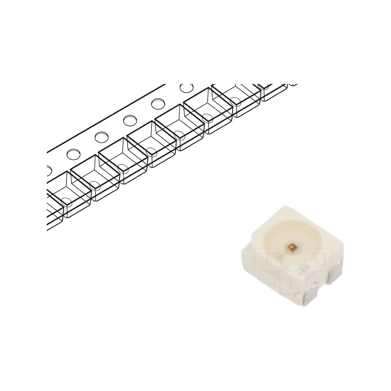 LED SMD PLCC4 roșie 4,8-12,08lm 1400-4500mcd 3x3,4x2,1mm | Electronic-mag.ro | Componente Electronice