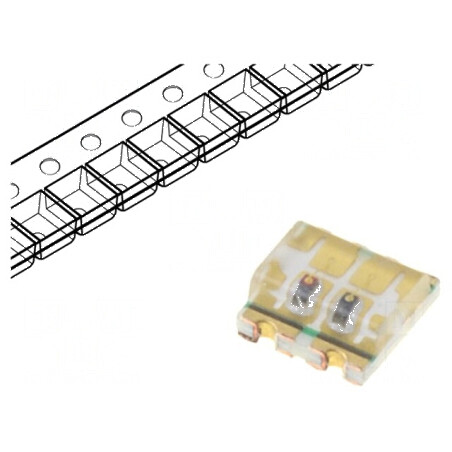 LED SMD 0603 roșie/verde 1,6x1,5x0,65mm 120° 5mA - Lumină LED | Electronic-mag.ro | Componente Electronice