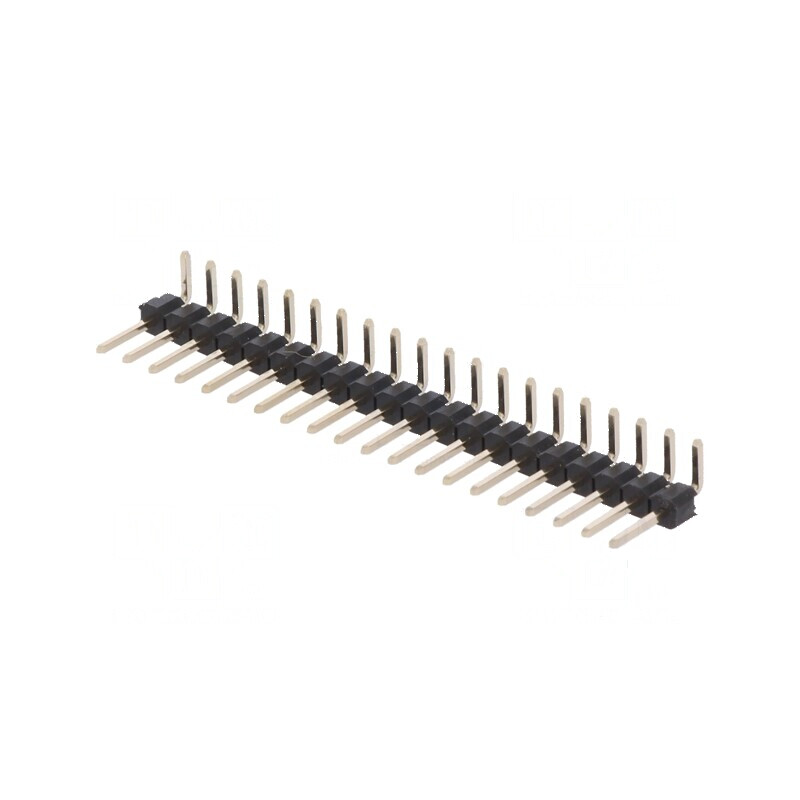 Conector şir pini tată 20 pini unghi 90° THT | Electronic-mag.ro | Componente Electronice