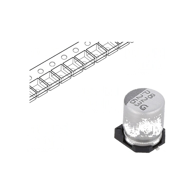 Condensator electrolitic SMD 22uF 63VDC ±20% -55÷105°C 2000h | Electronic-mag.ro | Componente Electronice