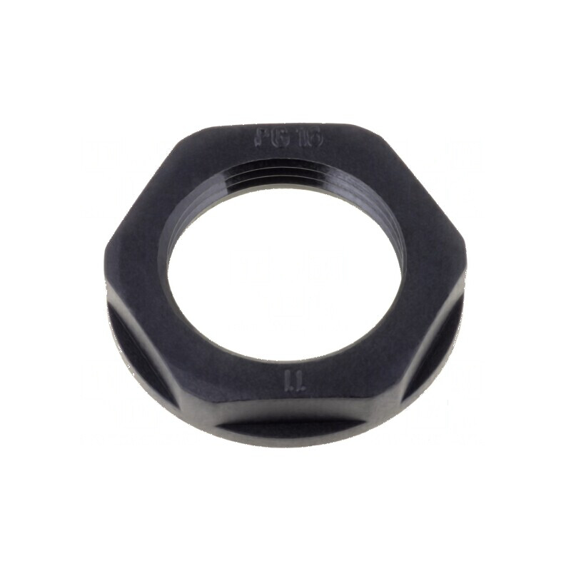 Piuliță PG11 poliamidă 24mm neagră -40÷100°C Filet PG | Electronic-mag.ro | Componente Electronice