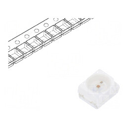 LED SMD 3528 PLCC2 Roșie 20mA 120° 3,5x2,8x1,9mm | Electronic-mag.ro | Componente Electronice