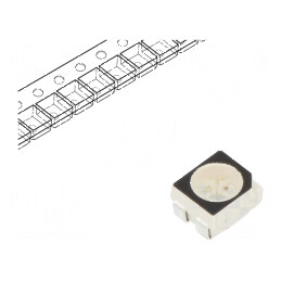 Bandă LED RGB SMD 3528 PLCC4 20mA 120° 3,5x2,8x1,9mm | Electronic-mag.ro | Componente Electronice
