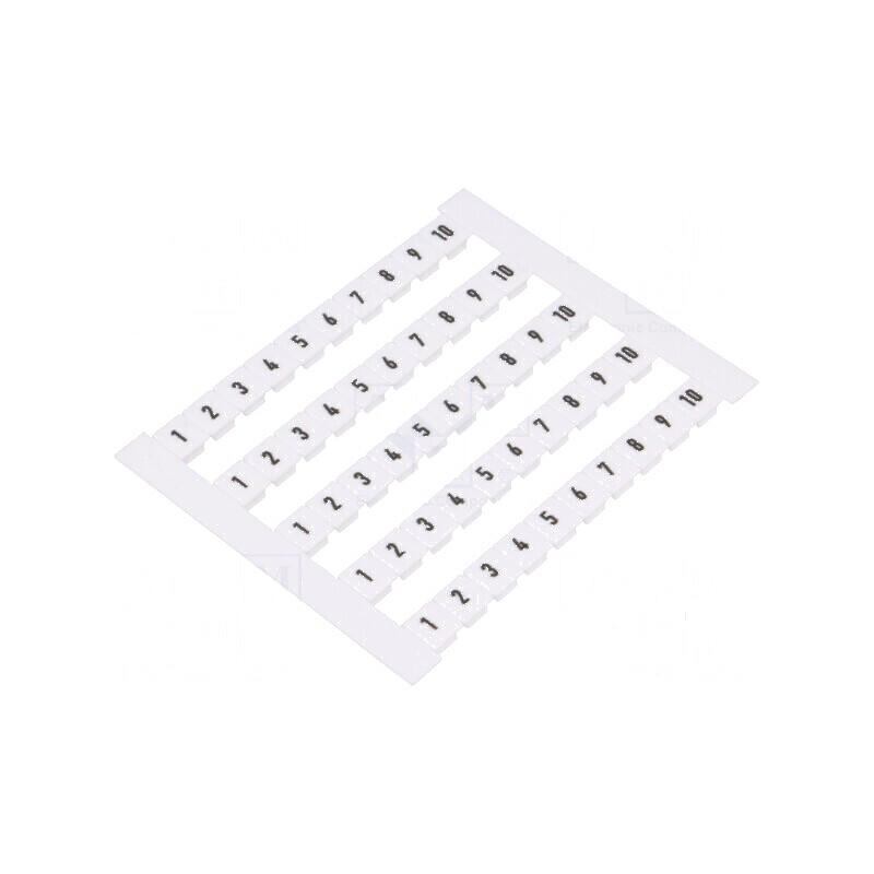 Marcaj alb 5mm, orizontale 1-10 | Electronic-mag.ro | Componente Electronice